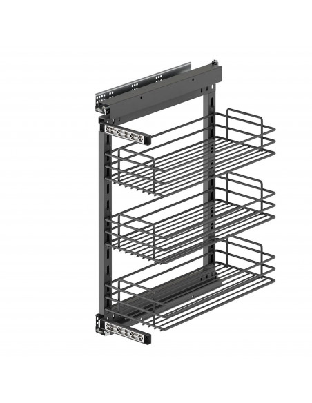 Chariot coulissant TitaneStar avec soft close Module 300 Gris anthracite Acier EMUCA 8977835