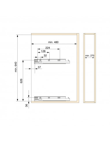Chariot coulissant TitaneStar avec soft close Module 300 Gris anthracite Acier EMUCA 8977835
