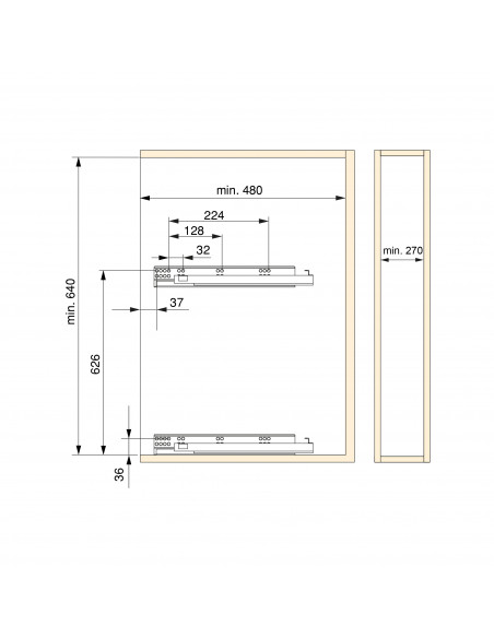 Chariot coulissant TitaneStar avec soft close Module 300 Gris anthracite Acier EMUCA 8977835