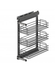 Chariot coulissant TitaneStar avec soft close Module 400 Gris anthracite Acier EMUCA 8977935 2