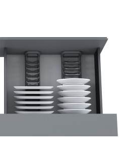 Porte-assiettes Orderbox pour tiroir 90x470 mm Gris anthracite Aluminium et Plastique EMUCA 3069535 2
