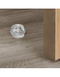Lot de 6 butées de porte cylindriques adhésives fixation au sol Plastique Transparent EMUCA 4032520