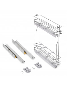 Porte-bouteilles latéral extractible SupraMax avec fermeture amortie 150 Chromé Acier EMUCA 8381011 2