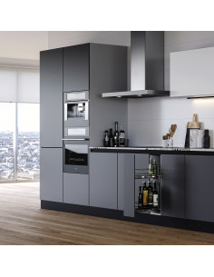 Porte-bouteilles latéral extractible SupraMax avec fermeture amortie 200 Chromé Acier EMUCA 8381111