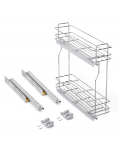 Porte-bouteilles latéral extractible SupraMax avec fermeture amortie 200 Chromé Acier EMUCA 8381111 2
