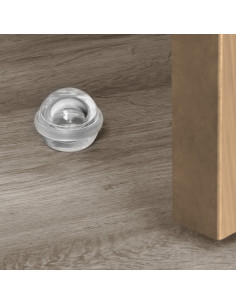 Lot de 6 butées de porte hémisphériques adhésives fixation au sol Plastique Transparent EMUCA 4032420
