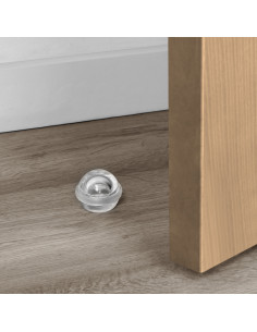 Lot de 6 butées de porte hémisphériques adhésives fixation au sol Plastique Transparent EMUCA 4032420 2