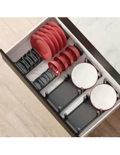 Support de plaque Orderbox pour tiroir 120x470 mm Gris anthracite Aluminium et Plastique EMUCA 3069435