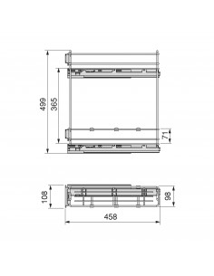 Porte-bouteilles latéral extractible TitaneMax avec fermeture amortie Module 150 Gris anthracite Acier EMUCA 8381035 2