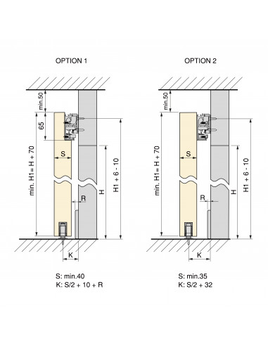 Kit de quincaillerie pour porte coulissante en bois Wall à fermeture souple Acier et Aluminium et Plastique EMUCA 6119420
