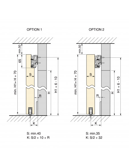 Kit de quincaillerie pour porte coulissante en bois Wall à fermeture souple Acier et Aluminium et Plastique EMUCA 6119420