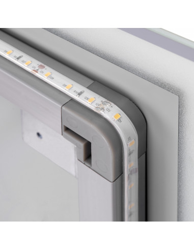 Miroir de salle de bain Heracles avec éclairage LED frontal et décoratif (AC 230V 50Hz) 34 W Plastique et Verre EMUCA 5151020