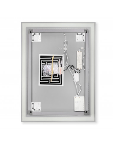 Miroir de salle de bain Heracles avec éclairage LED frontal et décoratif (AC 230V 50Hz) 34 W Plastique et Verre EMUCA 5151020