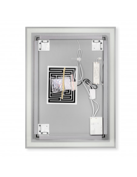 Miroir de salle de bain Heracles avec éclairage LED frontal et décoratif (AC 230V 50Hz) 34 W Plastique et Verre EMUCA 5151020