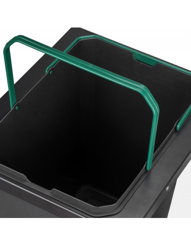 Recycle 35L poubelle de recyclage pour la cuisine avec montage latéral Acier et Plastique Plastique gris antracite EMUCA 8966023