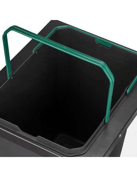 Recycle 35L poubelle de recyclage pour la cuisine avec montage latéral Acier et Plastique Plastique gris antracite EMUCA 8966023