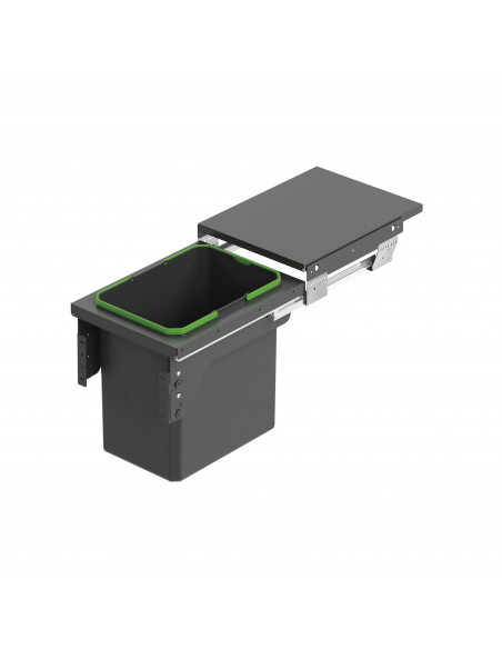 Recycle 35L poubelle de recyclage pour la cuisine avec montage latéral Acier et Plastique Plastique gris antracite EMUCA 8966023