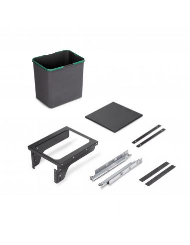 Recycle 35L poubelle de recyclage pour la cuisine avec montage latéral Acier et Plastique Plastique gris antracite EMUCA 8966023