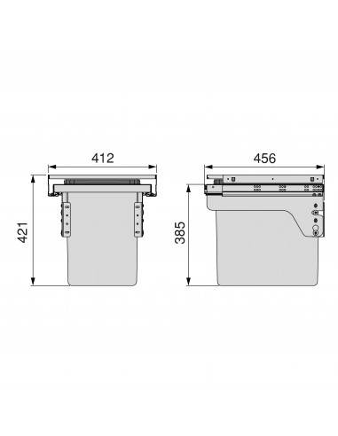 Recycle 35L poubelle de recyclage pour la cuisine avec montage latéral Acier et Plastique Plastique gris antracite EMUCA 8966023