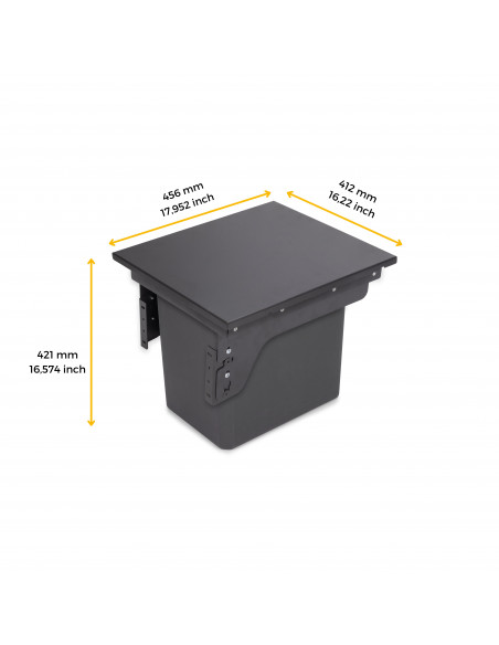 Recycle 35L poubelle de recyclage pour la cuisine avec montage latéral Acier et Plastique Plastique gris antracite EMUCA 8966023