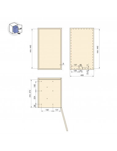 Poubelles recyclage la cuisine 3 x 10L fixation inférieure extraction automatique Acier Plastique Gris antracite EMUCA 8907123
