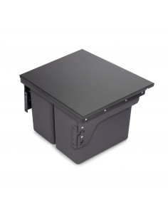 Recycle 2 x 24L poubelle recyclage la cuisine avec montage latéral Acier et Plastique Plastique gris antracite EMUCA 8966123