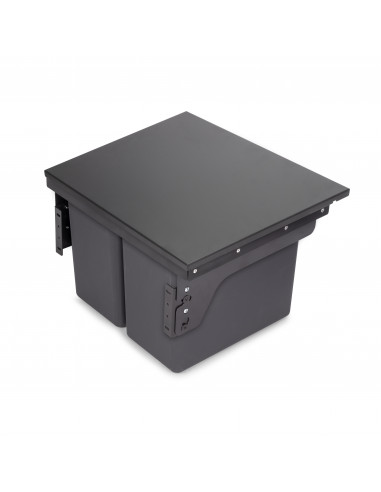 Recycle 2 x 24L poubelle recyclage la cuisine avec montage latéral Acier et Plastique Plastique gris antracite EMUCA 8966123