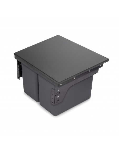 Recycle 2 x 24L poubelle recyclage la cuisine avec montage latéral Acier et Plastique Plastique gris antracite EMUCA 8966123