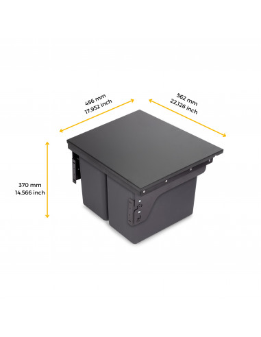 Recycle 2 x 24L poubelle recyclage la cuisine avec montage latéral Acier et Plastique Plastique gris antracite EMUCA 8966123