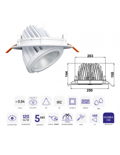 DOWNLIGHT SAMBA BLANC 44W 4000K ASLED 60WDLBN