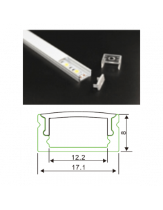 Profil slim de surface barre de 2m pour la pose de ruban ASLED PRSS