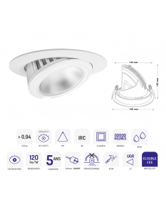 DOWNLIGHT SAMBA BLANC 27W DALI 4000K ASLED SAM39BNDA