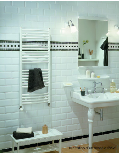 Radiateur sèche-serviettes eau chaude Palma Spa Blanc RAL 9016 999W horizontal 1706 mm / L 597 mm Acova CL-170-060