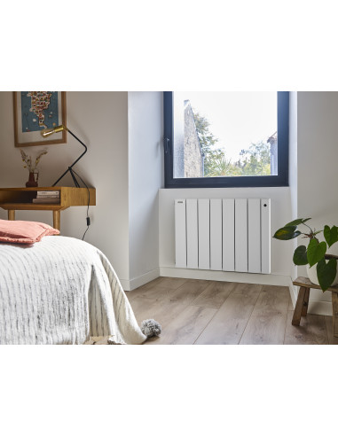 Radiateur électrique Volga Prem's régul. digitale + œil Blanc RAL 9010 2000W H575 mm/L1174 mm Acova TAMP-200-117/CF
