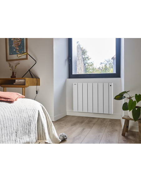 Radiateur électrique Volga Prem's régul. digitale + œil Blanc RAL 9010 2000W H575 mm/L1174 mm Acova TAMP-200-117/CF