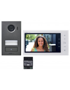Kit vidéo platine saillie avec moniteur écran 7" - 2 fils intégral JVS1V AIPHONE 130440