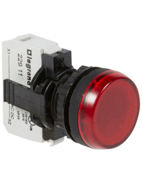 Voyant lumineux Osmoz complet IP69 rouge 12V à 24V alternatif ou continu LEGRAND 023771