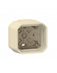 Boîtier saillie 2 embouts à membrane 1 entrée 1 poste Plexo sable LEGRAND 069863L
