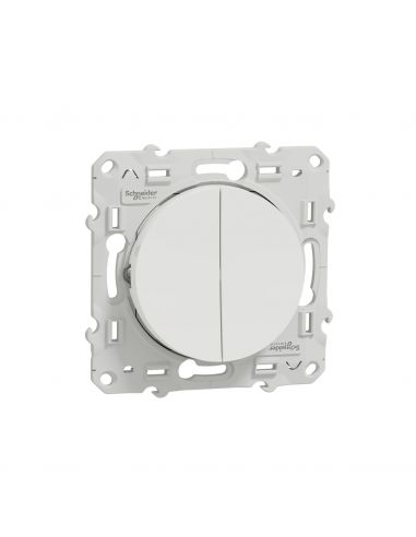 Double poussoir blanc Odace SCHNEIDER S520216