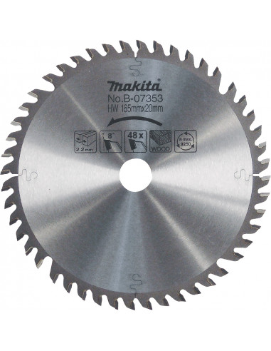 Lame carbure ''Specialized'' pour bois, pour scies plongeantes 165mmX48D MAKITA B-07353