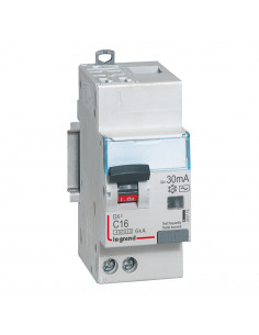 Disjoncteur différentiel DX³4500 U+N 230V 16A type AC 30mA 2 modules LEGRAND 410713