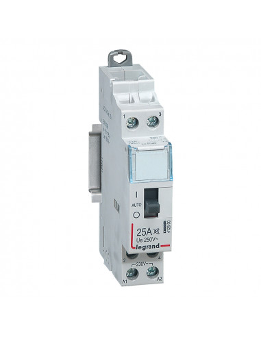 Contacteur domestique CX³ silencieux bobine 230V 2 Pôles 250V 25A 1 module LEGRAND 412500