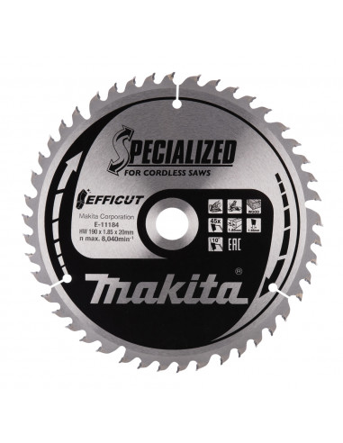 Lame de scie circulaire T.C.T Efficut 190 x 20 mm 45 dents MAKITA E-11184