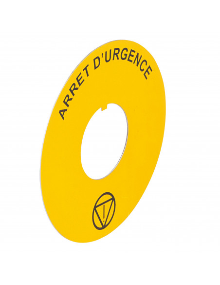 Etiquette Osmoz pour arrêt d'urgence Ø60 avec marquage ARRET D'URGENCE jaune LEGRAND 024174