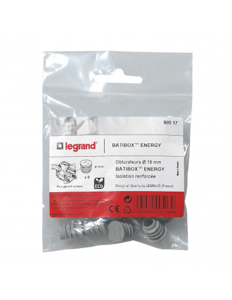 8 Obturateurs Batibox Nrj 16mm LEGRAND 090517