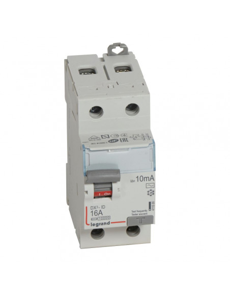 Interrupteur Différentiel DX3-ID 2 Pôles 16A Type AC 10MA LEGRAND 411500