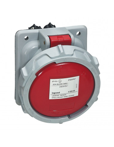 Prise fixe P17 IP66/67 63A de 380V à 415V 3P+N+T LEGRAND 555589