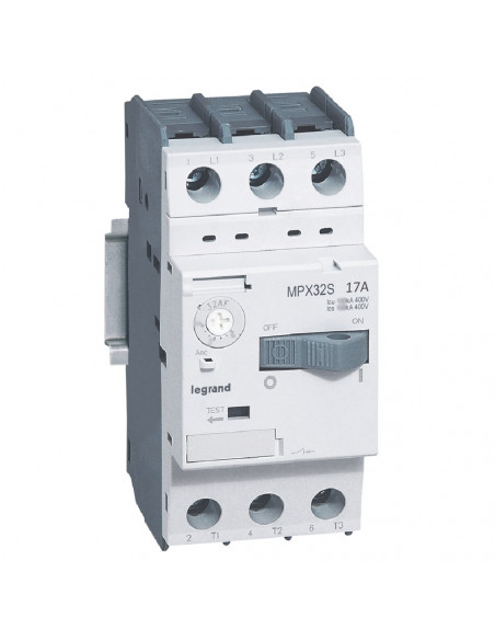 Disjoncteur moteur magnétothermique MPX³32S réglage thermique 11A à 17A pouvoir de coupure 20kA en 415V LEGRAND 417312