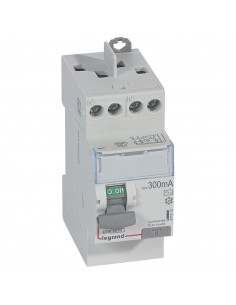 Interrupteur différentiel DX³-ID arrivée haute et départ haut à vis 2 Pôles 230V 25A type AC 300mA 2 modules LEGRAND 411613