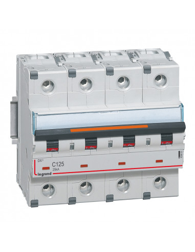 Disjoncteur DX³ 25kA vis 4 Pôles 400V 125A courbe C 6 modules LEGRAND 409803